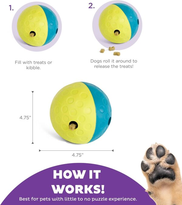 Outward Hound Nina Ottosson Treat Tumble Interactive Treat Ball Dog Puzzle Dog Enrichment Dog Toy, Level 1 Beginner, Blue, Small - Image 3