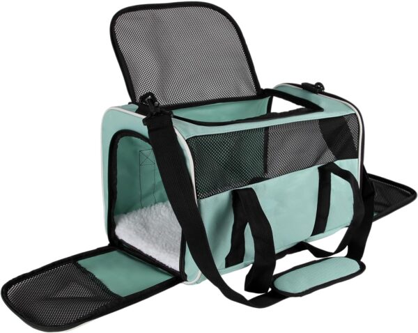 Carriers Soft-Sided Large Pet Carrier for Cats Dogs Small Animals Up to 35Lbs,Top Load Carrier,Ventilated Design,Portable Cat Carrier Airline Approved(X-Large,Green)