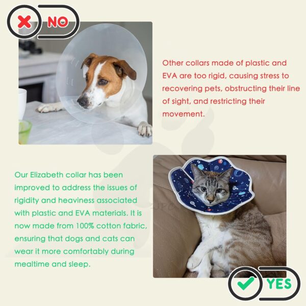 Soft Cat Recovery Collar,Adjustable Cat Cone,Cat Protective Cone Collar After Surgery,for Cats (Starry Sky, M) - Image 4