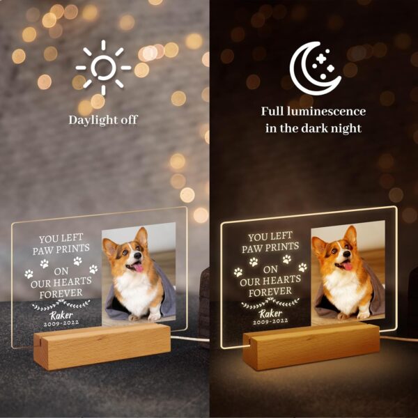 Personalized Dog Memorial Gifts for Loss of Dog, Led Engraved Night Light, Sympathy Gift, Pet Memorial Gifts for Dog, Custom Bereavement Gifts, Dog Sympathy Gifts… - Image 4