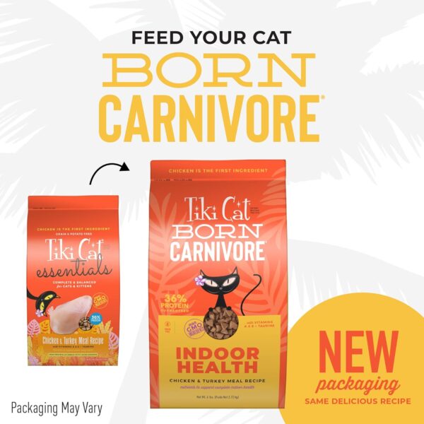 Tiki Cat Born Carnivore Indoor Health, Chicken & Turkey Meal, Grain-Free Baked Kibble to Maximize Nutrients, Dry Cat Food, 6 lbs. Bag - Image 3