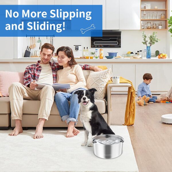 3L/101oz Large Capacity Dog Water Bowl Stainless Steel No Spill Dog Bowls Slow Drinking Dog Water Feeder Dispenser - Image 3