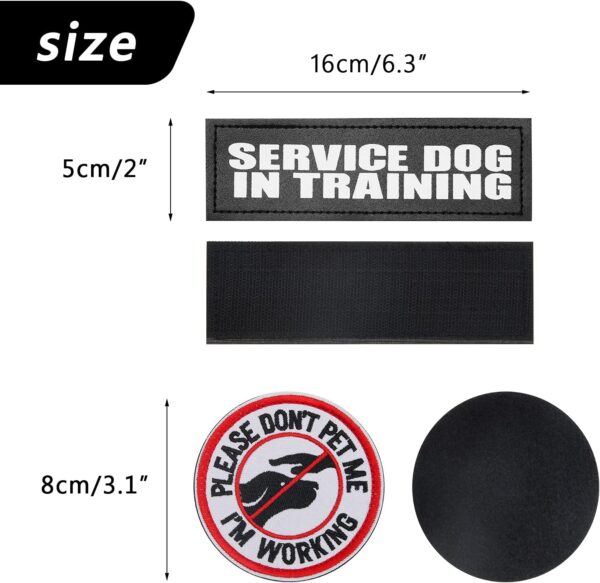 Service Dog in Training Patches,Coolrunner 2 Pcs Reflective Dog Patches and 1pcs Embroidered Don’t Pet Me Dog Patches with Hook and Loop Fastener Dog Patches for Large Dog Vest Harness(6.3 X 2 in) - Image 2