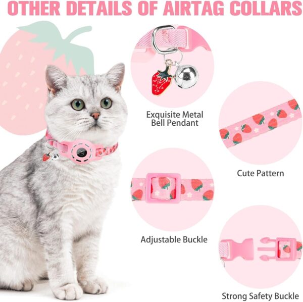 BINGPET AirTag Cat Collar with Bells, Upgraded Safety Elastic Cat Collar with Airtag Cat Collar Holder, Anti-Lost Cat Collars for Girl Boy Cats, Anti-Suffocation Kitty Puppy Collars - Image 6