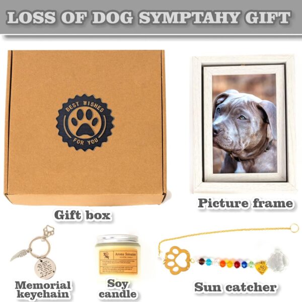 AROU Loss of Dog Sympathy Gift – Pet Memorial Gifts for Dog Set with Keychain, Suncatcher, Candle, Picture Frame – Pet Loss Sympathy Gift for Grieving Friends, Family – Dog Remembrance Gift - Image 2