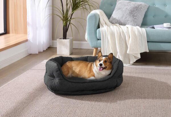 Arlee Cozy Orthopedic Memory Foam Dog Bed - Premium, Durable, Washable, and Easy to Clean Fabric, Chew Proof Pet Bed for Small and Medium Pets, Ultimate Comfort & Style, Oval - Black(M) - Image 5