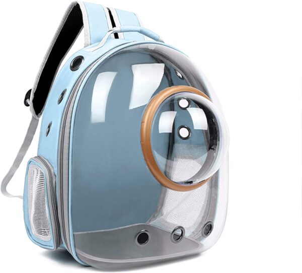 Cat Backpack Carriers,Bubble Space Capsule Kitten Pet Puppies Weight about 10lb,Designed for Travel, Hiking, Walking,Camping& Outdoor Use (Light Blue)