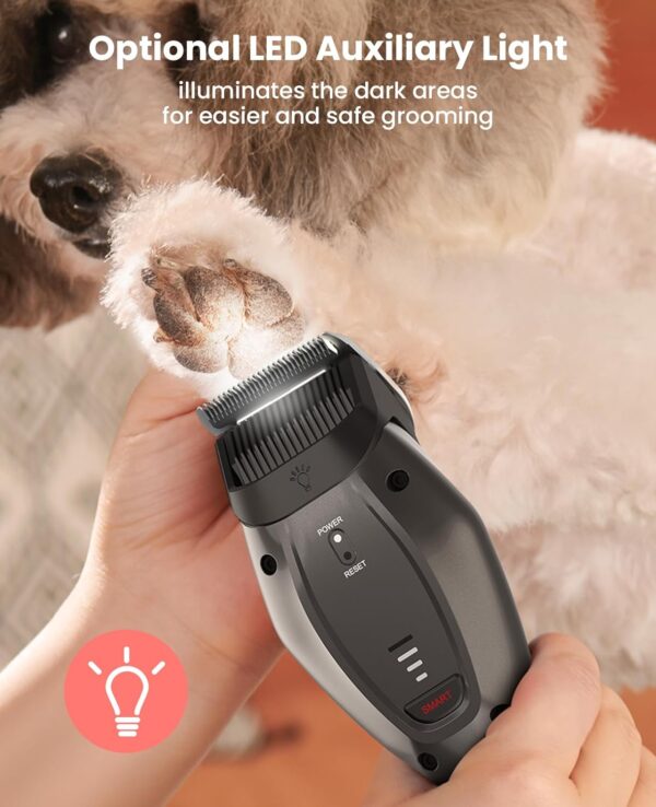 DOG CARE Smart Dog Clippers for Grooming with 3 Speeds, Auxiliary Light, Cordless Professional Dog Grooming Clippers, Low Noise Rechargeable Heavy-Duty Pet Hair Shaver for Dog Cat 2024 Upgraded - Image 4