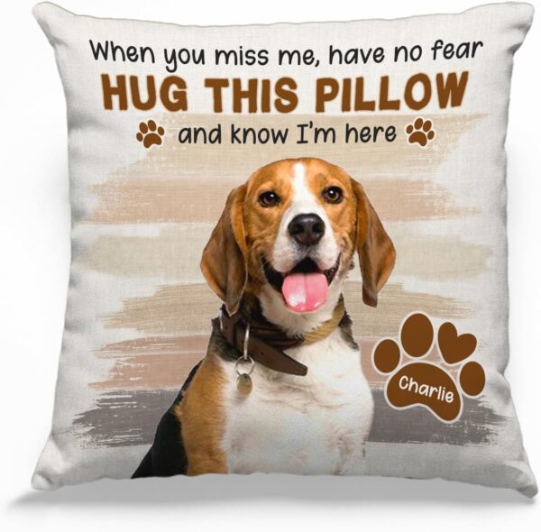 Pawfect House Personalized Pillows (Insert Included), Hug the Pillow and Know I'm Here, Pet Memorial Gifts Personalized Dog Pillow Dog Remembrance Gift Dog Memorial Gifts for Loss of Dog Sympathy Gift