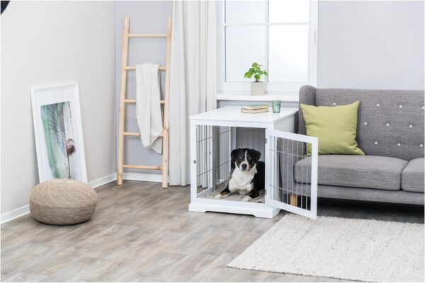 TRIXIE 38.7" Indoor Dog Crate, Wooden Crate Table for Dogs Up to 66 lb, Large Dog Kennel, Perfect in Any Room, White - Image 5