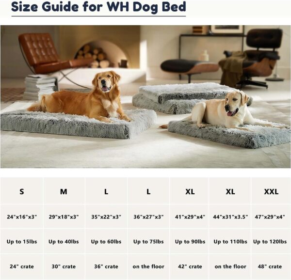 WESTERN HOME WH Dog Crate Bed for Large Dogs, Waterproof Orthopedic Dog Bed - Egg Crate Foam Dog Bed with Removable Washable Cover, Plush Dog Bed with Non-Slip Bottom - Image 5