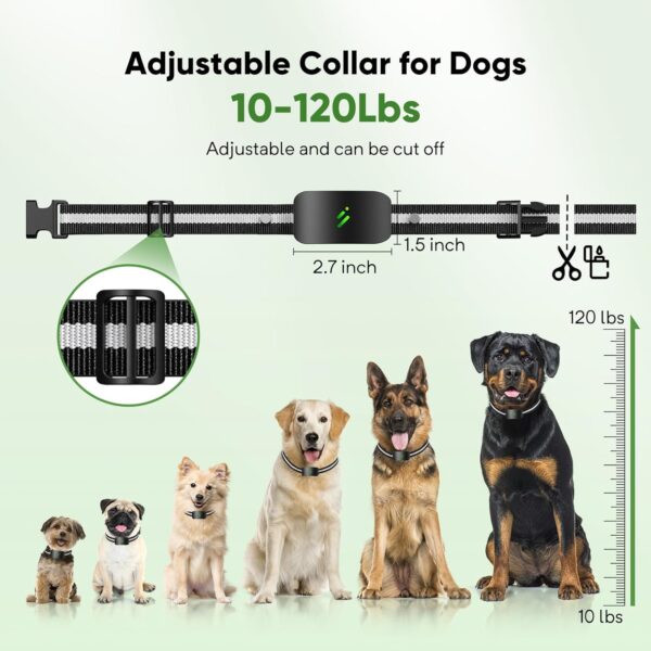 Dog Training Collar with Remote 2 Packs, 2680FT 4 Modes Electric Dog Anti-Barking Collar,Beep Vibrating Anti-bark Waterproof Training Collar with 10 Levels for Large Medium Black - Image 7