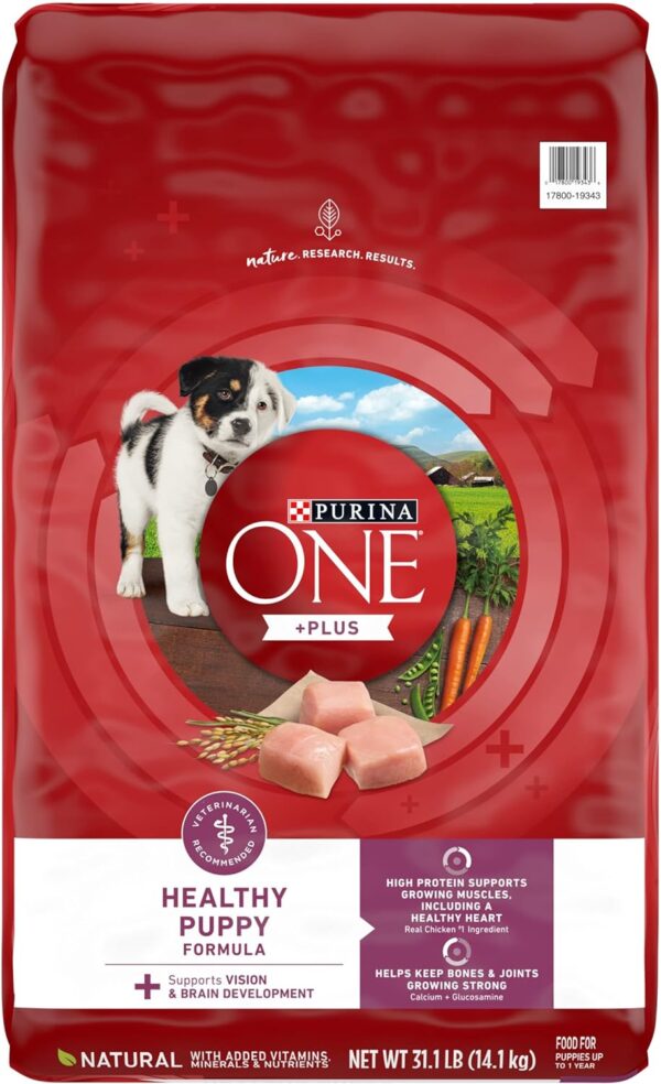 Purina ONE Plus Healthy Puppy Formula High Protein Natural Dry Puppy Food with added vitamins, minerals and nutrients - 31.1 lb. Bag