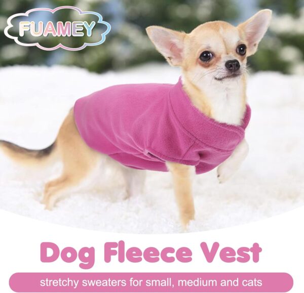 FUAMEY Dog Fleece Vest,Warm Sweatshirt Puppy Stretchy Sweater Pullover Dog Turtleneck Coat Dog Winter Jacket with Leash Hole, Dachshund Sweaters Yorkie Clothes for Small Medium Large Dogs Pink XS - Image 6