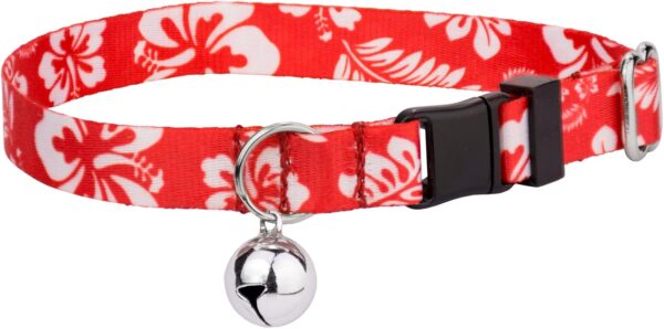 Country Brook Petz - Red Hawaiian Cat Collar - Summer Breeze Collection Featuring Sunny Designs