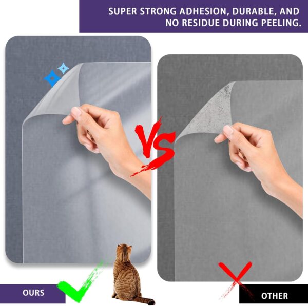 Cat Scratch Furniture Protector,60"×17" Door Protector from Dog Scratching,Transparent Invisible Anti Cat Scratch Tape for Furniture Protector for Sofa, Carpet, Door, Chairs - Image 6