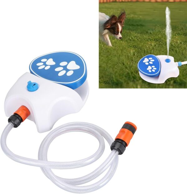 Dog Water Fountain Step On Activated Sprinkler Drinking Feeder, Encourages Hydration for Pets - Image 2