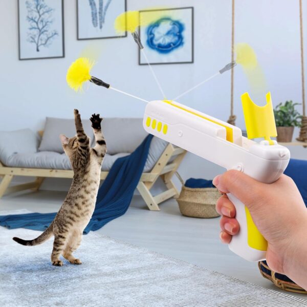 Juome Interactive Cat Toy Ball Launcher, Cat Feather Toy Shooter, Cat Ball Toys Shooting, Cat Toys for Bored Indoor Cats - Image 4