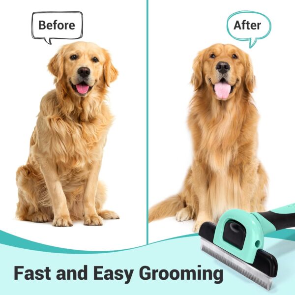 MIU COLOR Pet Grooming Brush, Deshedding Tool for Dogs & Cats, Effectively Reduces Shedding by up to 95% for Short Medium and Long Pet Hair，Spring Green - Image 4