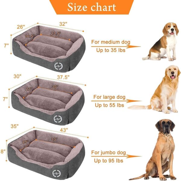 CLOUDZONE Dog Beds for Large Dogs, Large Dog Bed Machine Washable Rectangle Breathable Soft Padding with Nonskid Bottom Pet Bed for Medium and Large Dogs (XXL-Large(37.5''x30''x7''), 4-Grey) - Image 3