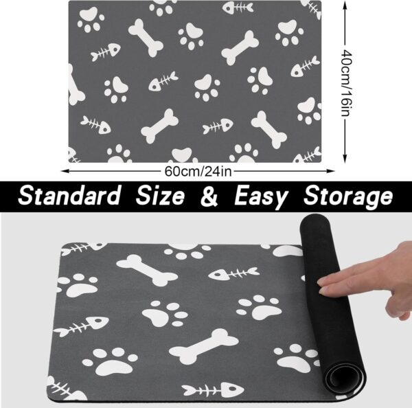 Pet Feeding Mat, Absorbent Dog Food Mat, Dog Mat for Food and Water, No Stains Waterproof Easy Clean Dog Water Dispenser Mat Dog Feeding Supplies Dog Water Bowl Mat, 24''×16'' - Image 6