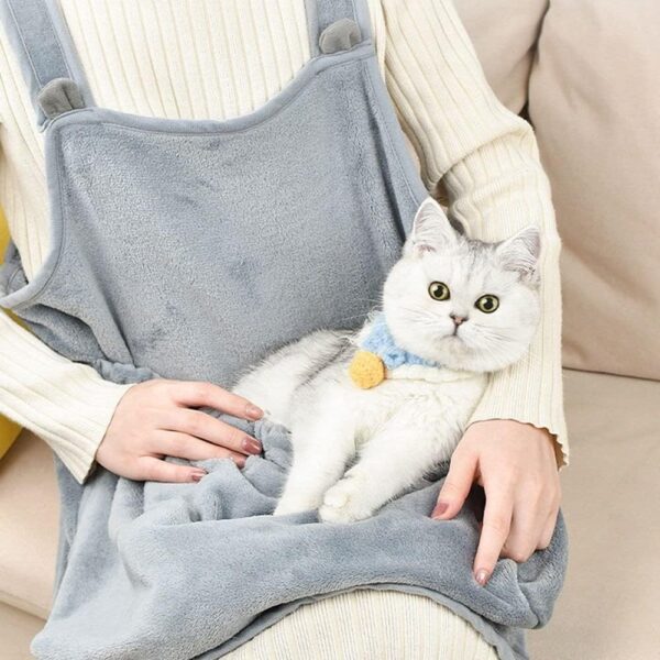 Pet Carrier Apron with Sleeping Pocket, Portable Hands Free Shoulder Front Cat Sling Carrier Bag Soft Breathable Cotton Accompany Carrier Pouch for Small Dog and Cat