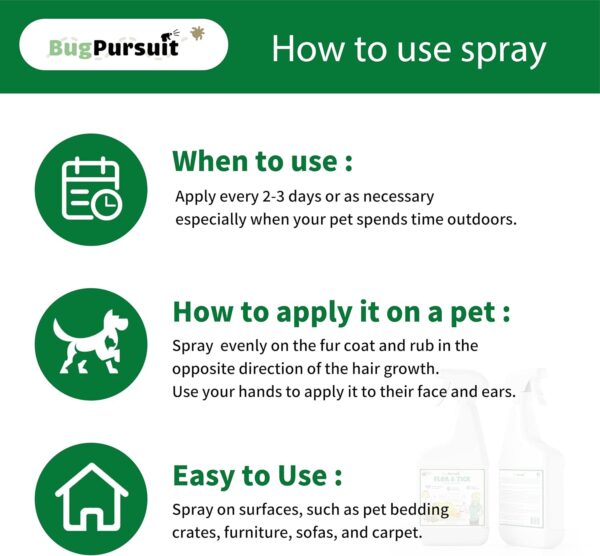 24oz Flea &Tick Spray, Flea and Tick Prevention for Dogs, Cats, Non-Toxic, Safe for Pets & Kids, Flea and Tick Spray for Home, Killer Flea, Tick, Lice, 100% USDA Biobased, Made in USA - Image 6