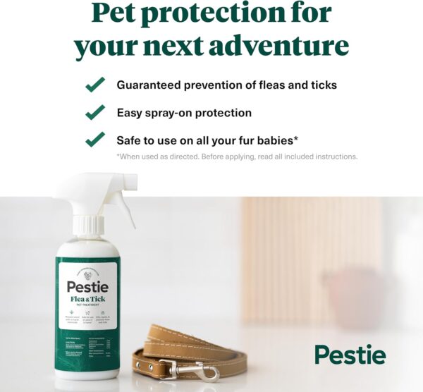 Pestie Flea & Tick Treatment for Pets, Plant-Powered Spray, Repels and Kills Fleas, Ticks and Mosquitos, Safe for Cats and Dogs, Easy Spray-On, Featuring Cedarwood, Peppermint, Thyme, and Rosemary - Image 3