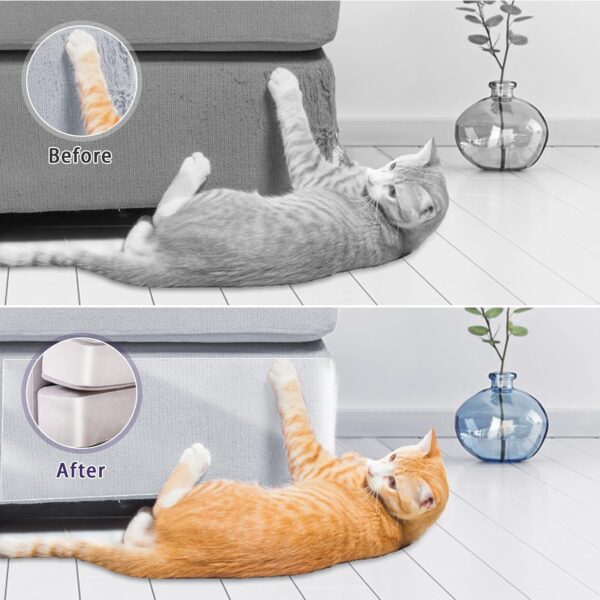 Cat Scratch Furniture Protector,60"×17" Door Protector from Dog Scratching,Transparent Invisible Anti Cat Scratch Tape for Furniture Protector for Sofa, Carpet, Door, Chairs - Image 3