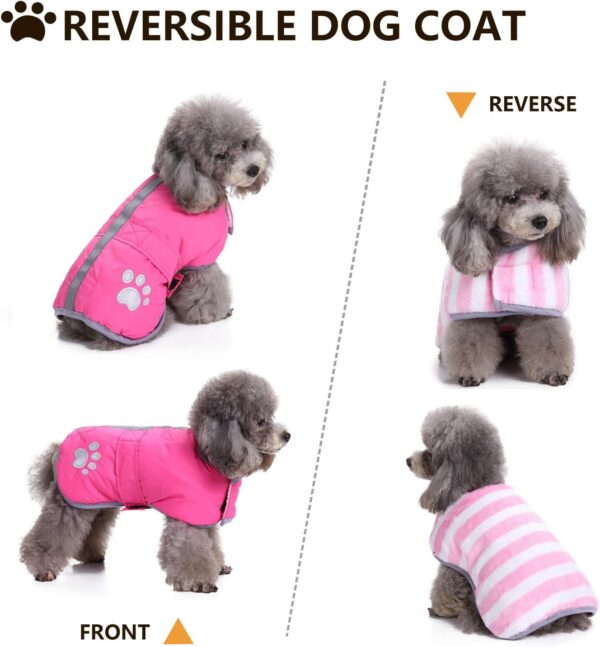 Queenmore Cold Weather Dog Coats Loft Reversible Winter Fleece Dog Vest Waterproof Pet Jacket Available in Extra Small, Small, Medium, Large Extra Large sizes - Image 8