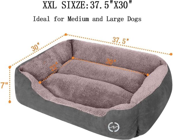 CLOUDZONE Dog Beds for Large Dogs, Large Dog Bed Machine Washable Rectangle Breathable Soft Padding with Nonskid Bottom Pet Bed for Medium and Large Dogs (XXL-Large(37.5''x30''x7''), 4-Grey) - Image 2