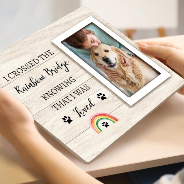 Rainbow Bridge Pet Memorial Gifts Picture Frame - Dog Memorial Gifts for Loss of Dog, Sympathy Gifts for Loss of Dog, Bereavement Gifts for Pet Loss - Dog Memorial Picture Frame for 4x6 Photos - Image 5