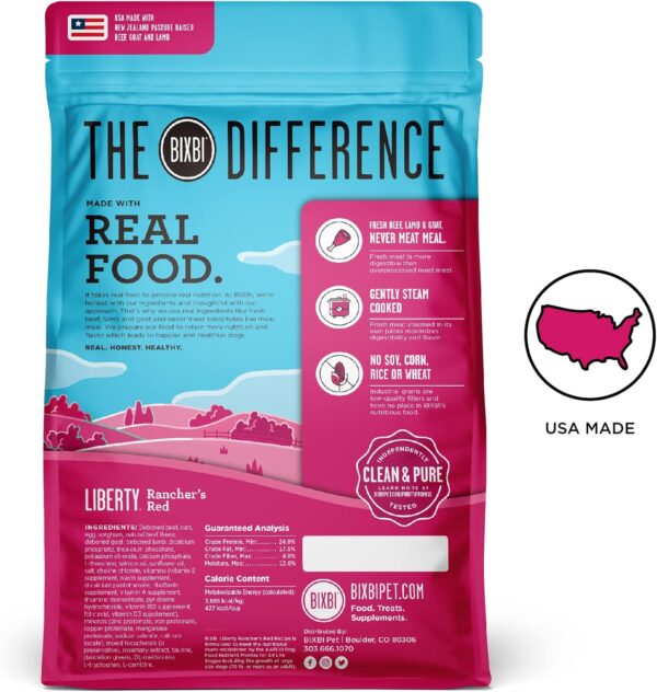 BIXBI Liberty Grain Friendly Dry Dog Food, Rancher's Red Recipe, 4 lbs - Fresh Meat, No Meat Meal, No Fillers - No Soy, Corn, Rice or Wheat for Easy Digestion - USA Made - Image 2