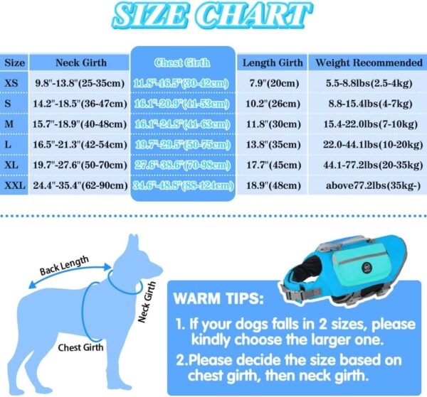 EMUST Life Jacket for Large Dogs, Pockets Design Dog Life Vest for Small/Medium/Large Dogs with Rescue Handles, High Reflective Dog Life Preserver for Swimming, Blue L - Image 5