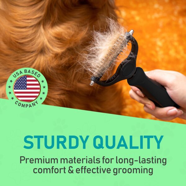 Maxpower Planet Pet Grooming Brush - Double Sided Shedding, Dematting Undercoat Rake for Dogs, Cats - Extra Wide Dog Grooming Brush, Dog Brush for Shedding, Cat Brush, Reduce Shedding by 95%, Black - Image 3