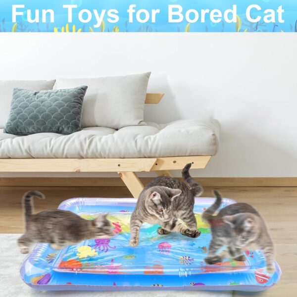 BABORUI Upgraded Water Sensory Playmat for Cats, Cat Water Toys for Bored Indoor Cats, Rectangle Innovative Water Sensor Mat for Cats for Endless Self Play - Image 5