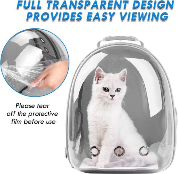 Cat Backpack Carrier, Pet Bubble Backpacks Airline Approved, Clear Space Capsule Pet Travel Carrying Bag Bookbag for Small Medium Cat Dog Puppy Kitten Bunny Bird with Hiking Walking Outdoor Use - Image 6