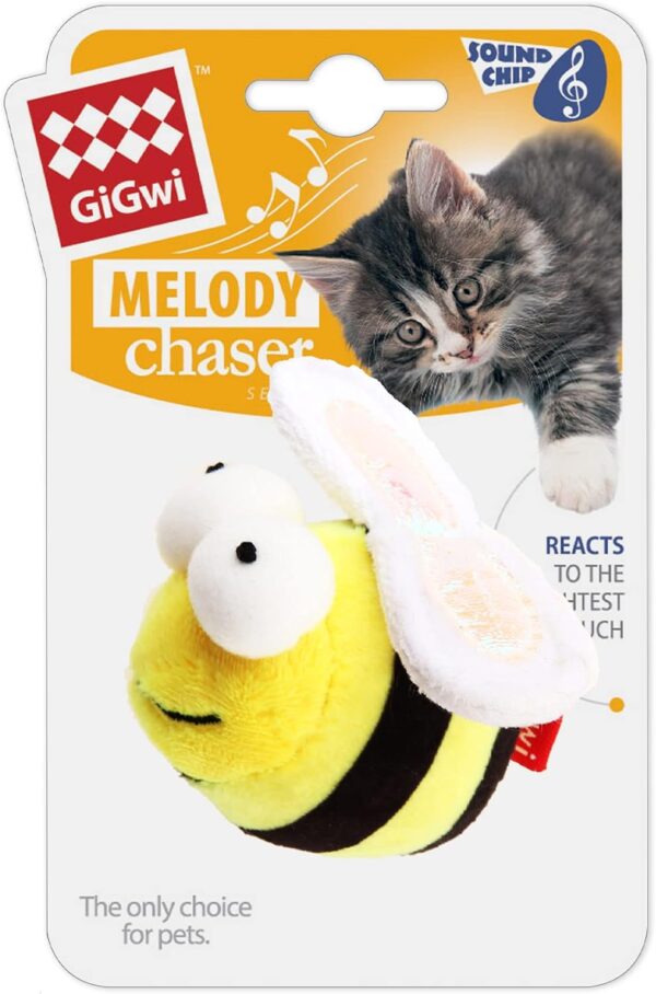 Gigwi Chirpy Bee Sound Toy for Cats, Interactive Squeaking Cat Toys Melody Chaser Play and Squeak Kitten Toy for Boredom - Image 7