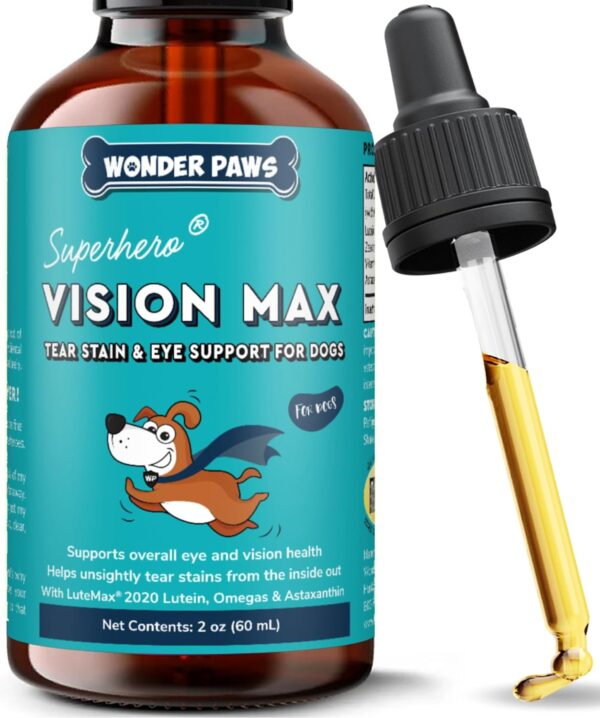 Premium Eye Supplement for Dogs – Tear Stain Supplement for Dogs, Eyes, Vision & Macular Health - Eye Support for Dogs with Lutein, Zeaxanthin, Astaxanthin & Omegas - All Ages, Sizes & Breeds – 2oz