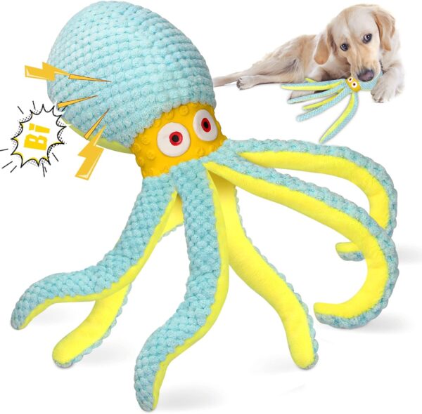 Dog Toys for Chewers, Puppy Toys for Boredom and Stimulating, Dog Squeaky Toys Octopus, Interactive Dog Toys for Smart Dogs, Soft Plush Dog Chew Toys, for Dogs