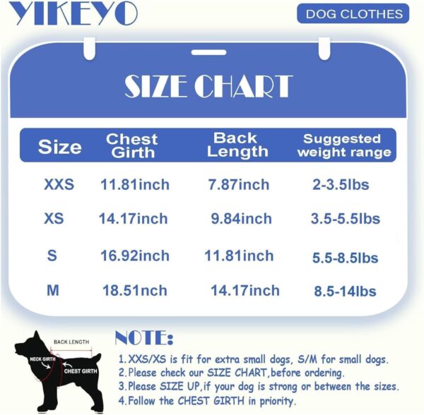 Yikeyo XXS Dog Sweaters for Small Dogs Male Winter Warm Fleece Dog Clothes Chihuahua Yorkie Teacup Puppy Sweater Pet Coat Jacket Cat Outfit for Puppy Small Dogs Boy and Girl, （XXS，Navy Blue） - Image 6