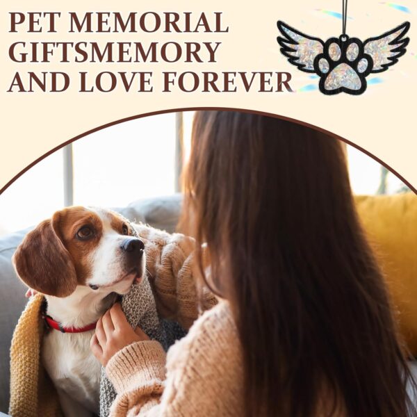 Dog Memorial Suncatcher Pet Memorial Gifts for Dogs Dog Died Sympathy Gift Dog Remembrance Gift Loss of Pet Dog Ornament for Dog Lovers Hanging Memorial Decoration - Image 5