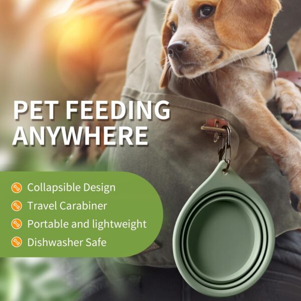 Collapsible Dog Bowls 2pcs for Puppy Bowl, Portable Dog Bowl for Small to Medium Sized Dogs and Cats, Travel Dog Bowl is Ideal for Traveling and Hiking BPA Free - Image 2