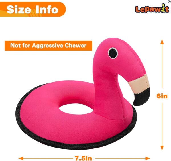 Squeaky Dog Toys, Floating Dog Toys for Indoor or Outward Play, Swim Ring Design Interactive Dog Gifts for Small and Medium Dogs - Flamingo - Image 6