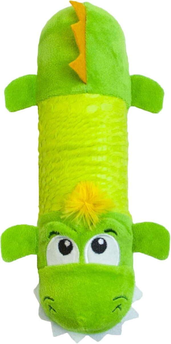 Petstages Stuffing-Free Big Squeak Gator Plush Dog Toy, Medium