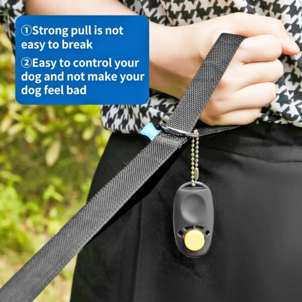 BAAPET 15 ft 20 ft 30 ft 50 ft 100 ft Long Dog Training Leash , Play, Camping, or Backyard Lead with Training Clickers for Small, Medium and Large Dogs or Cats (15 Feet, Black) - Image 4