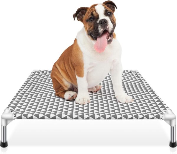 Elevated Outdoor Dog Bed, Medium Size, Cotton Material, Non-Slip Feet, Fits up to 70lbs