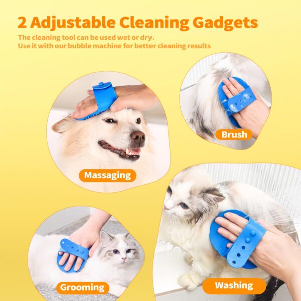 FERRISA Automatic Foaming Dog Soap Dispenser with Dog Bath Brush, Dog Scrubber for Bath Supplies Brush Silicone Rubber Comb Button Lather Up Dense Foam Quickly for Long Short Haired Dogs Cats Grooming - Image 2