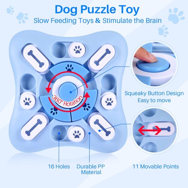 Interactive Dog Puzzle Toys for Large Medium Small Smart Dogs, Squeaky Enrichment Mentally Stimulation Toys for Training, Dog Treat Chew Toy for Puppy&Cats - Image 2