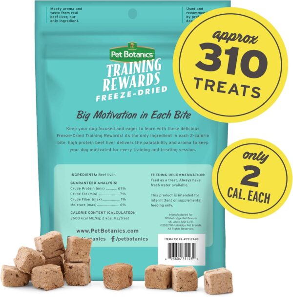 Pet Botanics 6 Oz. Pouch Training Reward Freeze Dried, Beef Liver Flavor, with 310 Treats Per Bag, The Choice of Top Trainers - Image 3